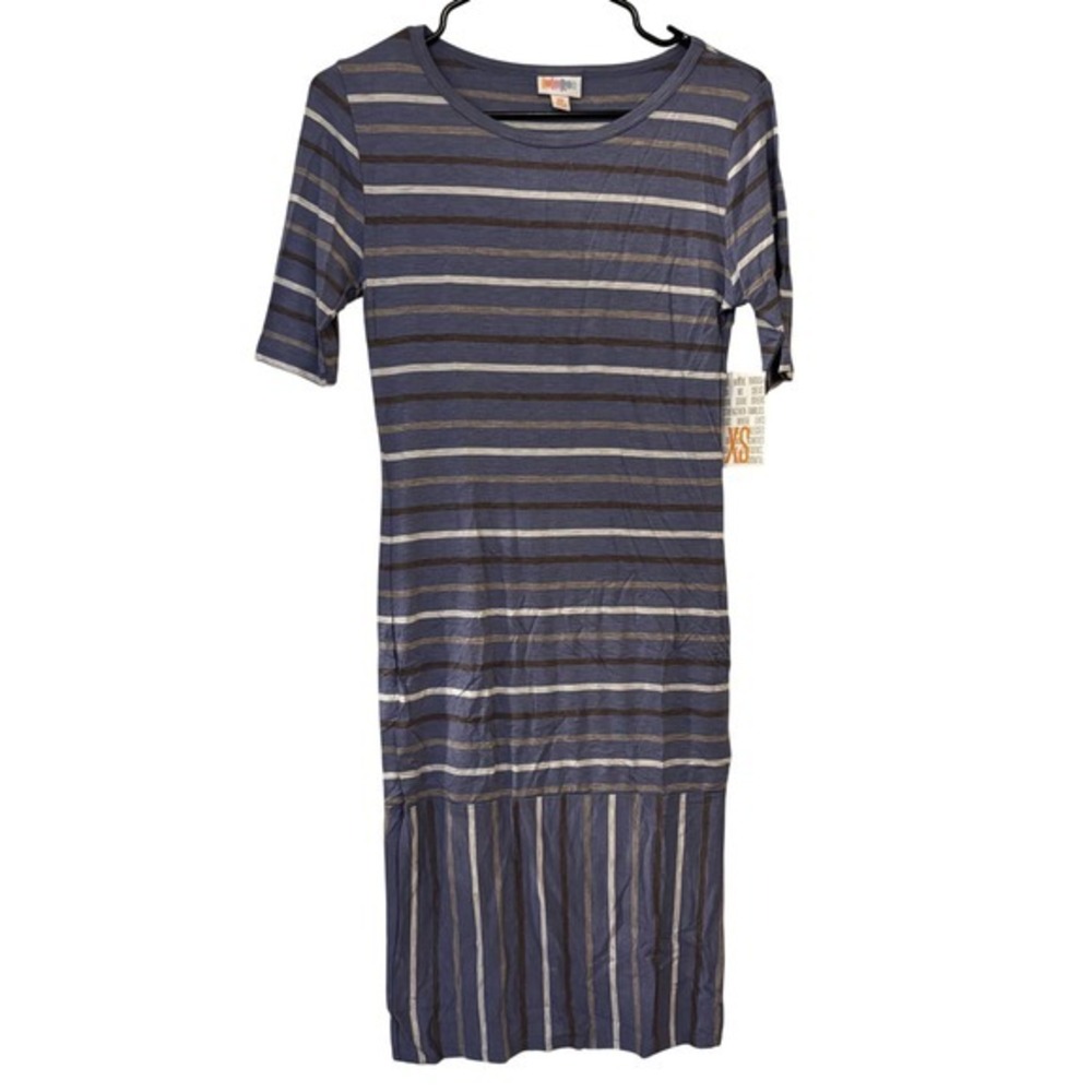 LuLaRoe Women's Julia Dress Sz XS NWT Striped Short Sleeve